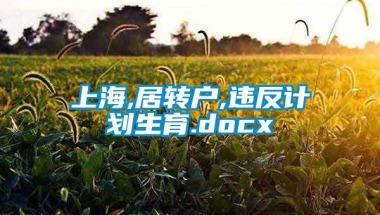 上海,居转户,违反计划生育.docx