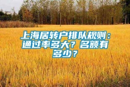 上海居转户排队规则：通过率多大？名额有多少？