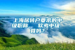 上海居转户要求的中级职称， 软考中级 算吗？