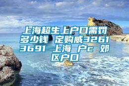 上海超生上户口需罚多少钱 定购威32613691 上海 户c 郊区户口