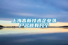 上海高新技术企业落户名额有几个