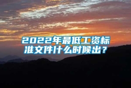 2022年最低工资标准文件什么时候出？