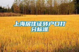 上海居住证转户口打分标准