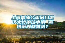 上海青浦公租房目前仅支持单位申请 需携带哪些材料？