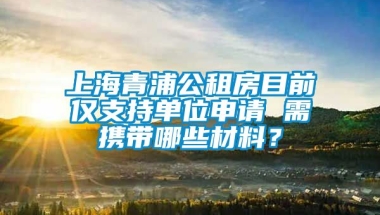 上海青浦公租房目前仅支持单位申请 需携带哪些材料？