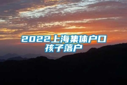 2022上海集体户口孩子落户