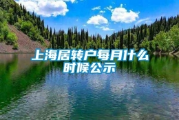 上海居转户每月什么时候公示