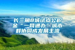 长三角8城试点公积金“一网通办”城市群协同成发展主流