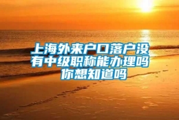 上海外来户口落户没有中级职称能办理吗 你想知道吗