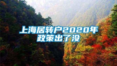 上海居转户2020年政策出了没