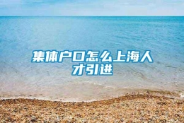 集体户口怎么上海人才引进