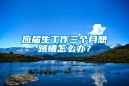 应届生工作三个月想跳槽怎么办？