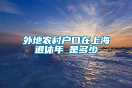 外地农村户口在上海退休年齡是多少