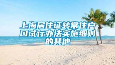 上海居住证转常住户口试行办法实施细则的其他