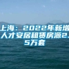 上海：2022年新增人才安居租赁房源2.5万套