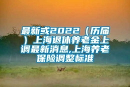 最新或2022（历届）上海退休养老金上调最新消息,上海养老保险调整标准