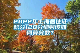 2022年上海居住证积分120分细则该如何算分数？