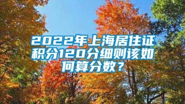 2022年上海居住证积分120分细则该如何算分数？