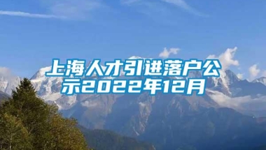 上海人才引进落户公示2022年12月