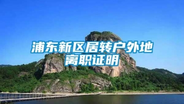 浦东新区居转户外地离职证明