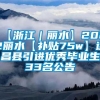 【浙江｜丽水】2022丽水【补贴75w】遂昌县引进优秀毕业生33名公告