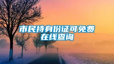 市民持身份证可免费在线查询