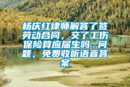 杨庆红律师解答了签劳动合同，交了工伤保险算应届生吗...问题，免费收听语音答案