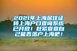 2021年上海居住证转上海户口查询系统已开放！赶紧查查自己能否落户上海吧！