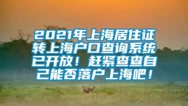 2021年上海居住证转上海户口查询系统已开放！赶紧查查自己能否落户上海吧！