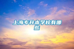 上海专升本学校有哪些