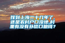 嫁到上海二十几年了,还是农村户口没地,村里有没有补偿口粮钱？