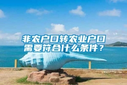 非农户口转农业户口需要符合什么条件？