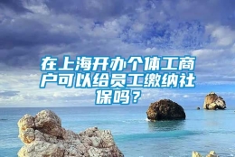 在上海开办个体工商户可以给员工缴纳社保吗？