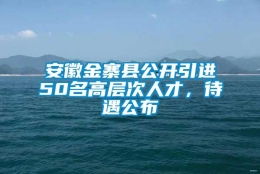 安徽金寨县公开引进50名高层次人才，待遇公布