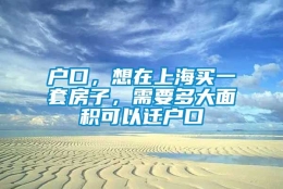 户口，想在上海买一套房子，需要多大面积可以迁户口