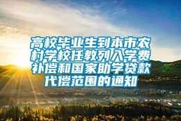 高校毕业生到本市农村学校任教列入学费补偿和国家助学贷款代偿范围的通知