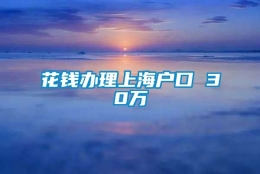 花钱办理上海户口 30万