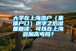 大学在上海落户（集体户口）退学之后准备复读，可以在上海参加高考吗？