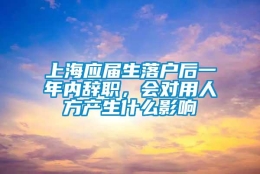 上海应届生落户后一年内辞职，会对用人方产生什么影响