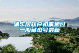 浦东居转户初审通过一般多少号最新