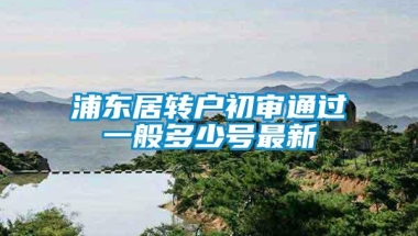 浦东居转户初审通过一般多少号最新