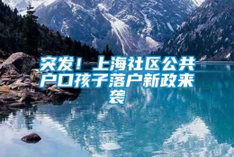 突发！上海社区公共户口孩子落户新政来袭