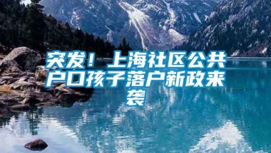 突发！上海社区公共户口孩子落户新政来袭