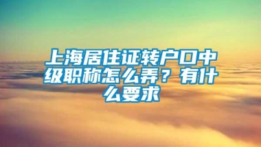 上海居住证转户口中级职称怎么弄？有什么要求