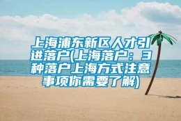 上海浦东新区人才引进落户(上海落户：3种落户上海方式注意事项你需要了解)