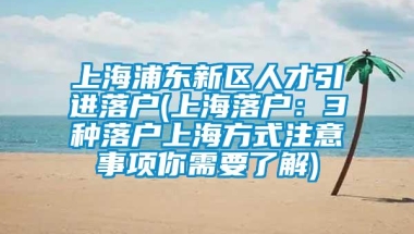 上海浦东新区人才引进落户(上海落户：3种落户上海方式注意事项你需要了解)