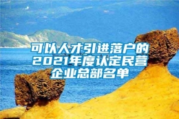 可以人才引进落户的2021年度认定民营企业总部名单