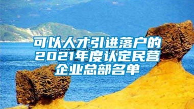 可以人才引进落户的2021年度认定民营企业总部名单