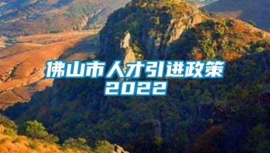 佛山市人才引进政策2022