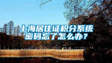 上海居住证积分系统密码忘了怎么办？